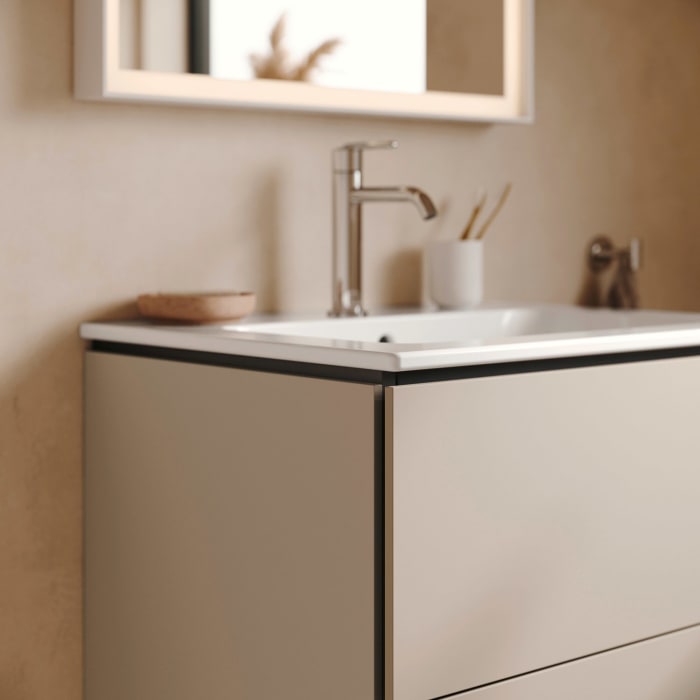 Duravit L-Cube Waschtischunterbau wandhängend mit 2 Auszügen, 82 x 48,1 cm, Becken mittig