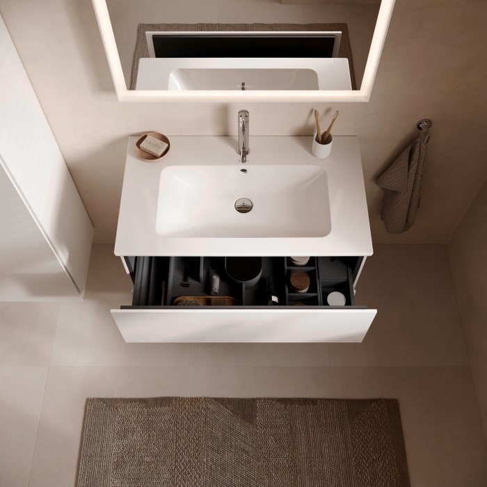 Duravit L-Cube Waschtischunterbau wandhängend mit 2 Auszügen, 82 x 48,1 cm