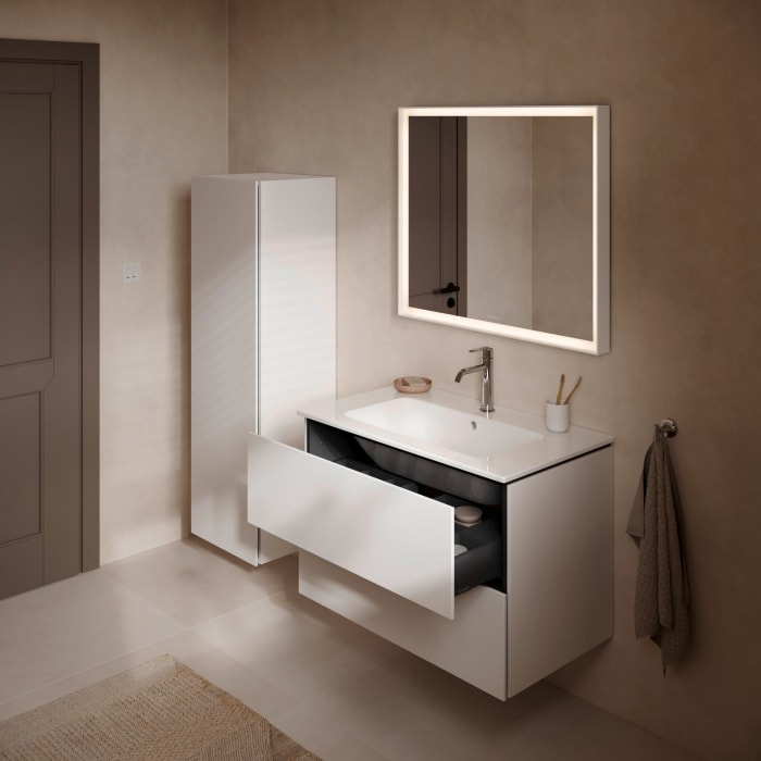 Duravit L-Cube Waschtischunterbau wandhängend mit 2 Auszügen, 82 x 48,1 cm