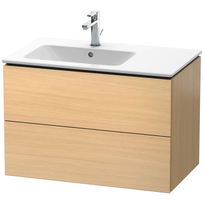 Duravit L-Cube Waschtischunterbau wandhängend mit 2 Auszügen, 82 x 48,1 cm, Becken links
