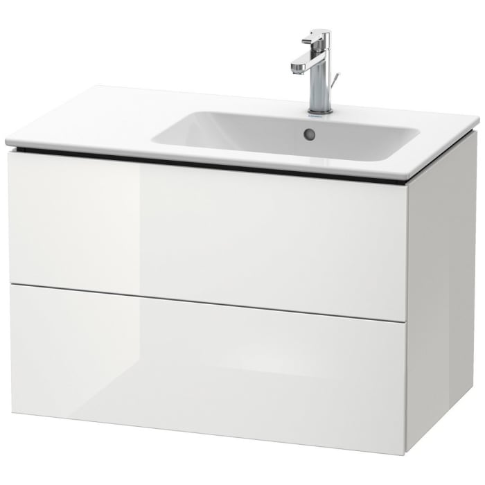 Duravit L-Cube Waschtischunterbau wandhängend mit 2 Auszügen, 82 x 48,1 cm, Becken rechts