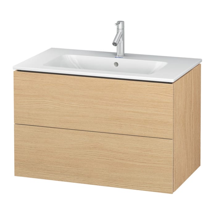 Duravit L-Cube Waschtischunterbau wandhängend mit 2 Auszügen, 82 x 48,1 cm, Becken mittig