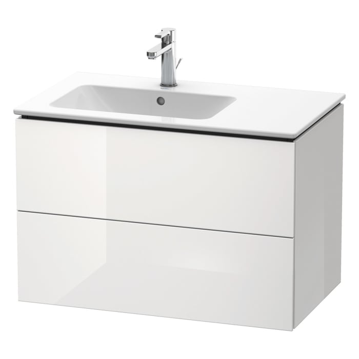Duravit L-Cube Waschtischunterbau wandhängend mit 2 Auszügen, 82 x 48,1 cm, Becken links