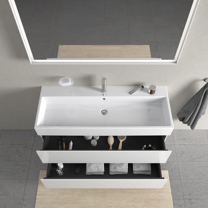 Duravit L-Cube Waschtischunterbau wandhängend mit 2 Auszügen 118,4 x 54,4 cm