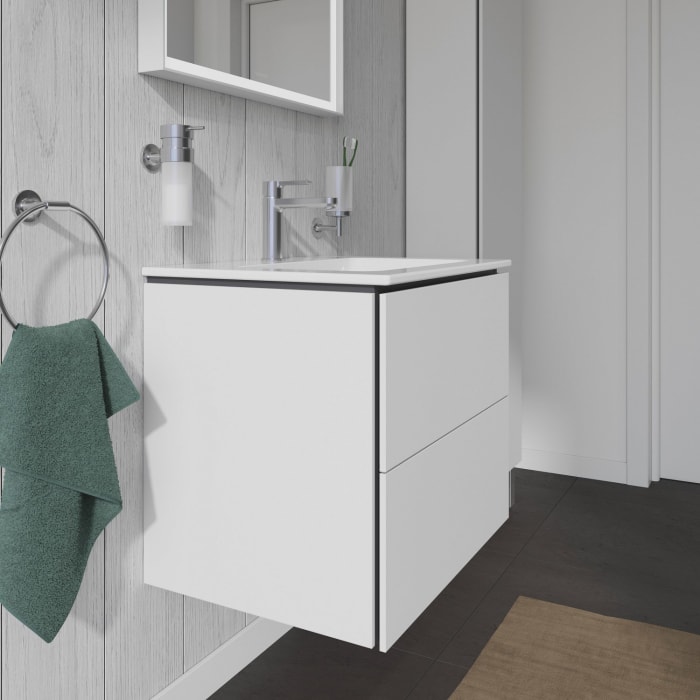 Duravit L-Cube Waschtischunterbau wandhängend mit 2 Auszügen, 62 x 48,1 cm