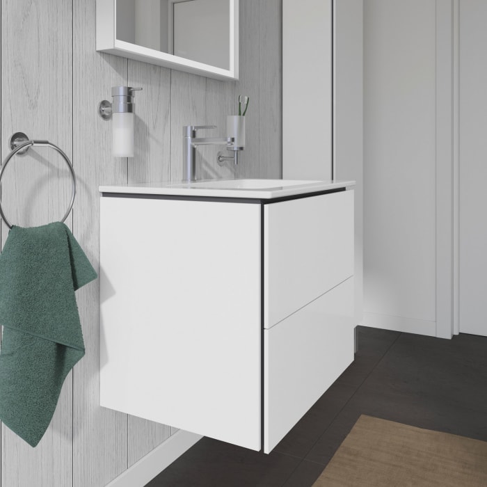 Duravit L-Cube Waschtischunterbau wandhängend mit 2 Auszügen, 62 x 48,1 cm