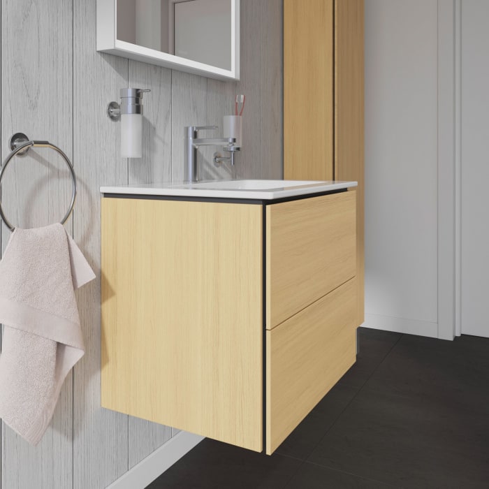 Duravit L-Cube Waschtischunterbau wandhängend mit 2 Auszügen, 62 x 48,1 cm