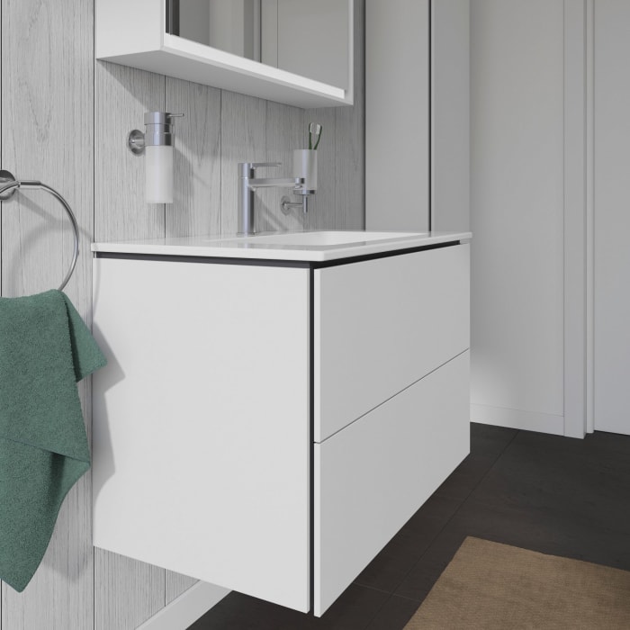 Duravit L-Cube Waschtischunterbau wandhängend mit 2 Auszügen, 82 x 48,1 cm