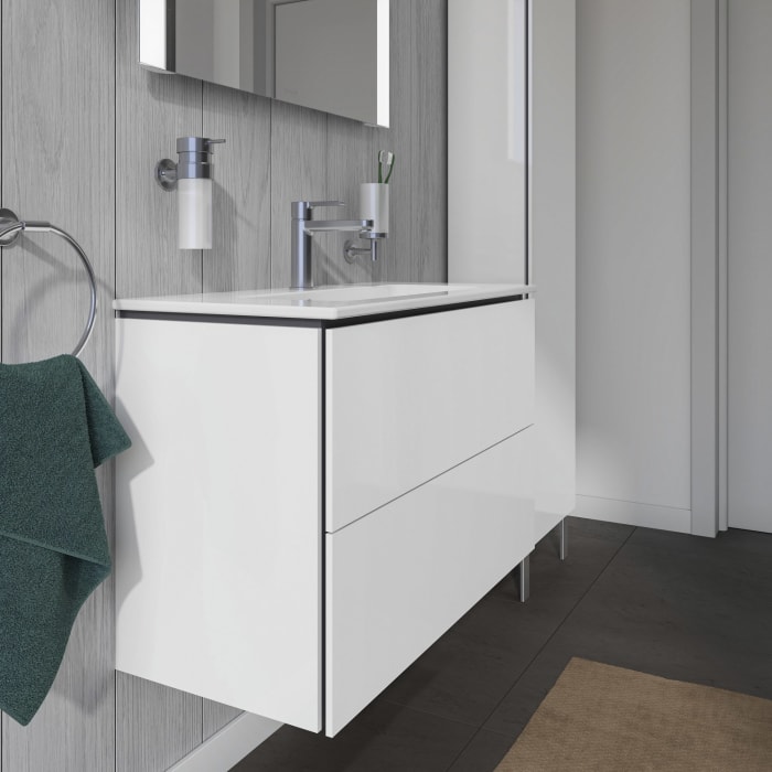 Duravit L-Cube Waschtischunterbau wandhängend Compact mit 2 Auszügen, 82 x 39,1 cm