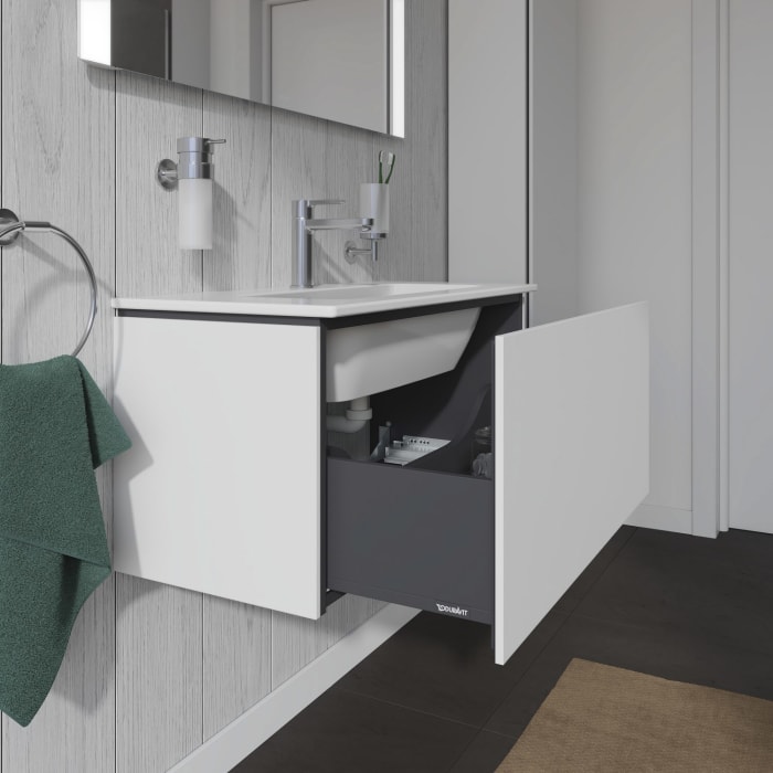 Duravit L-Cube Waschtischunterbau wandhängend Compact mit 1 Auszug, 82 x 39,1 cm