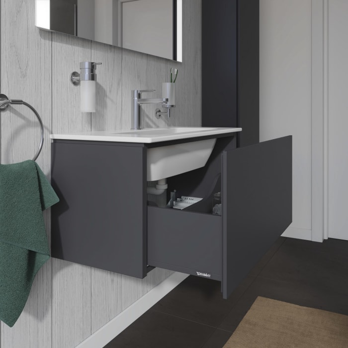 Duravit L-Cube Waschtischunterbau wandhängend Compact mit 1 Auszug, 82 x 39,1 cm