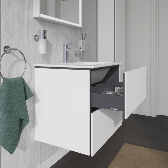 Duravit L-Cube Waschtischunterbau wandhängend mit 2 Auszügen, 62 x 48,1 cm