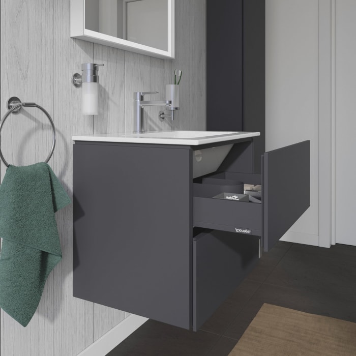Duravit L-Cube Waschtischunterbau wandhängend mit 2 Auszügen, 62 x 48,1 cm