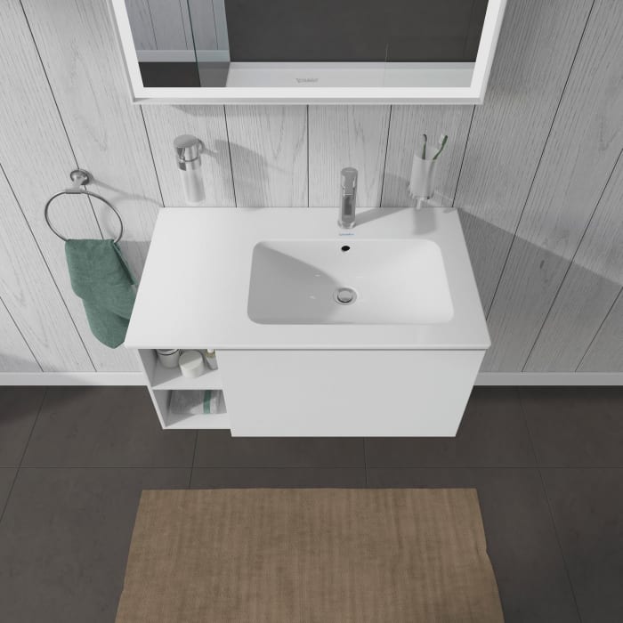 Duravit L-Cube Waschtischunterbau wandhängend mit 1 Auszug, 82 x 48,1 cm, Becken rechts