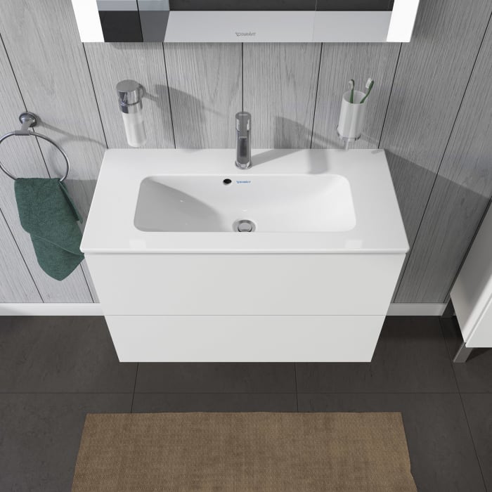 Duravit L-Cube Waschtischunterbau wandhängend Compact mit 2 Auszügen, 82 x 39,1 cm