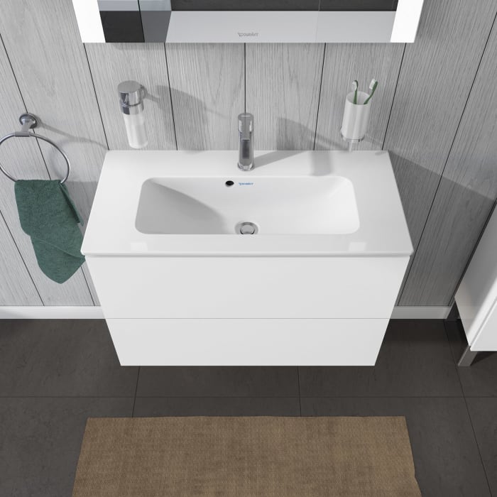 Duravit L-Cube Waschtischunterbau wandhängend Compact mit 2 Auszügen, 82 x 39,1 cm