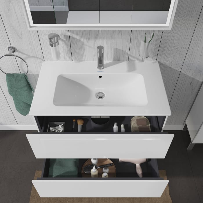 Duravit L-Cube Waschtischunterbau wandhängend mit 2 Auszügen, 82 x 48,1 cm