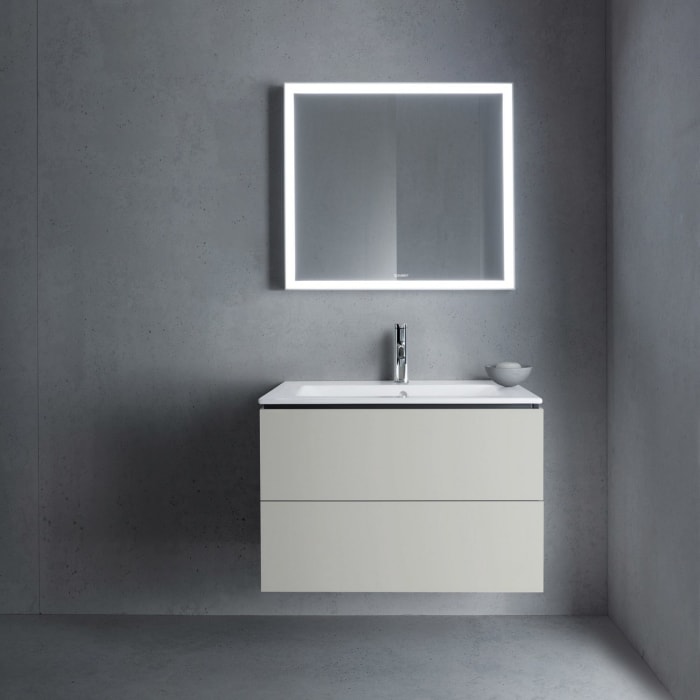 Duravit L-Cube Waschtischunterbau wandhängend mit 2 Auszügen, 82 x 48,1 cm, Becken mittig