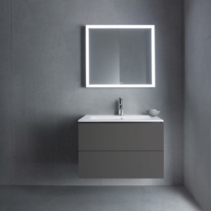 Duravit L-Cube Waschtischunterbau wandhängend mit 2 Auszügen, 82 x 48,1 cm, Becken mittig