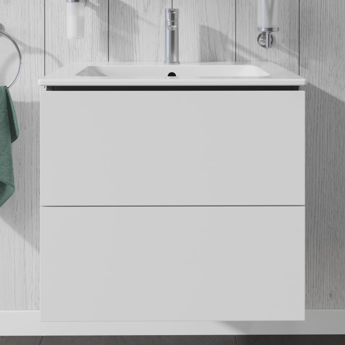 Duravit L-Cube Waschtischunterbau wandhängend mit 2 Auszügen, 62 x 48,1 cm