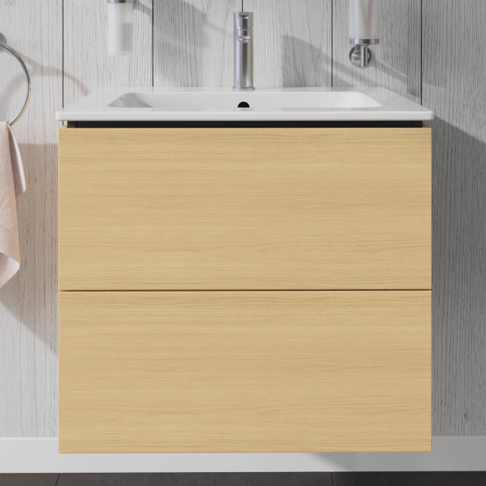 Duravit L-Cube Waschtischunterbau wandhängend mit 2 Auszügen, 62 x 48,1 cm