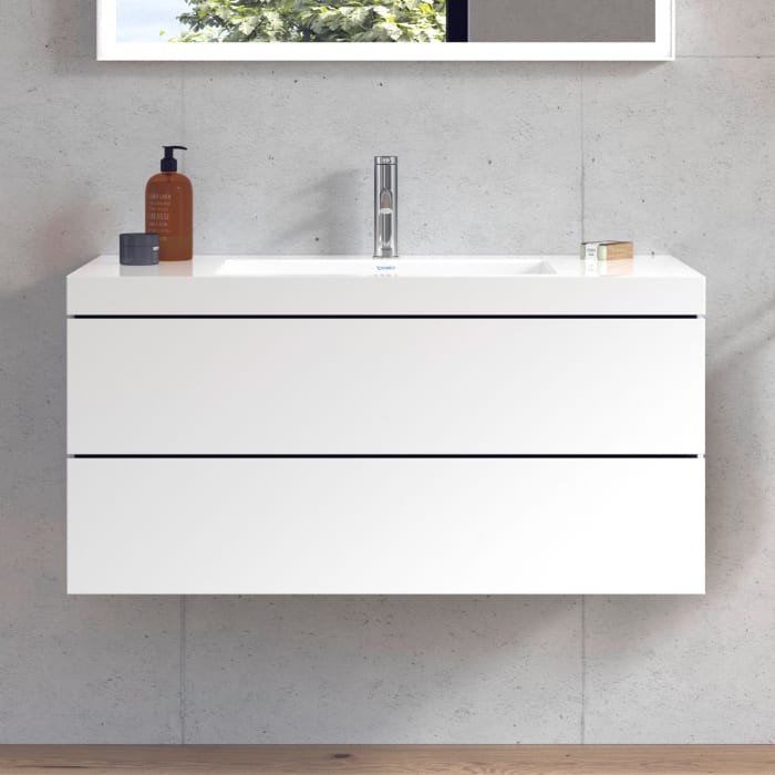 Duravit L-Cube Möbelwaschtisch c-bonded wandhängend mit 2 Auszügen und 1 Hahnloch 100 x 50 cm