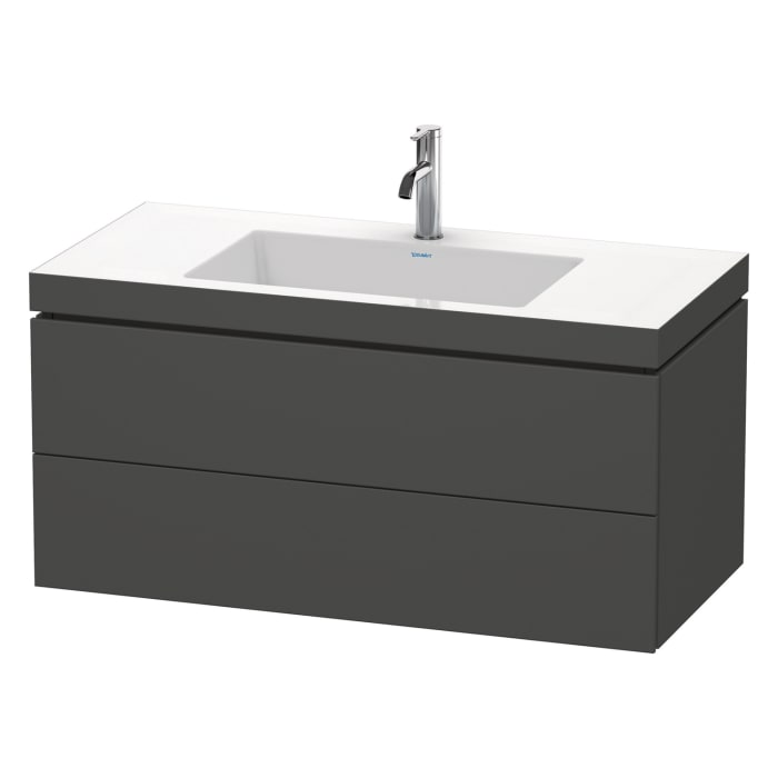 Duravit L-Cube Möbelwaschtisch c-bonded wandhängend mit 2 Auszügen und 1 Hahnloch 100 x 50 cm