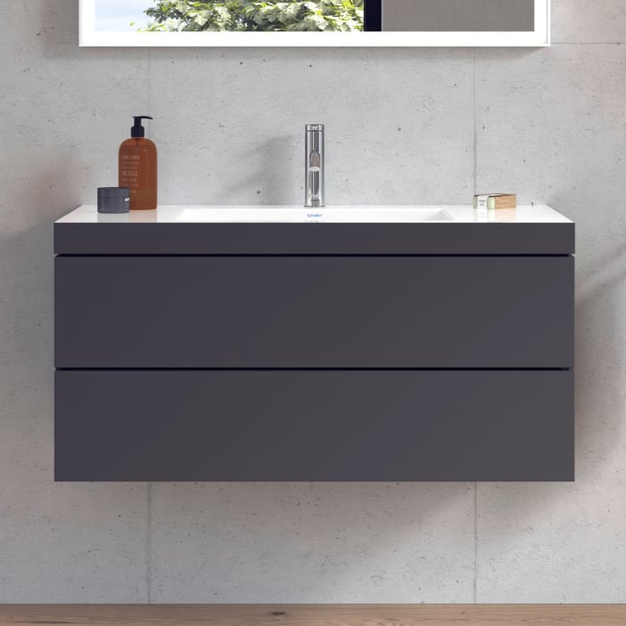Duravit L-Cube Möbelwaschtisch c-bonded wandhängend mit 2 Auszügen und 1 Hahnloch 100 x 50 cm