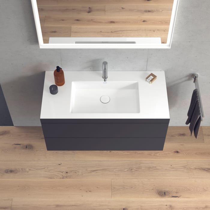 Duravit L-Cube Möbelwaschtisch c-bonded wandhängend mit 2 Auszügen und 1 Hahnloch 100 x 50 cm