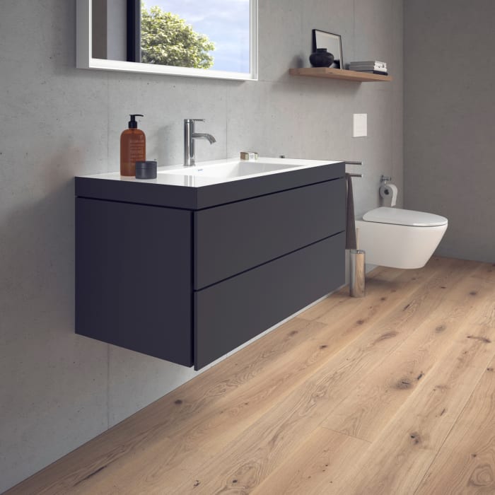 Duravit L-Cube Möbelwaschtisch c-bonded wandhängend mit 2 Auszügen und 1 Hahnloch 100 x 50 cm