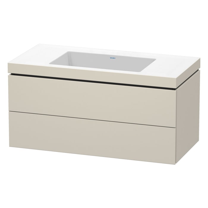 Duravit L-Cube Möbelwaschtisch c-bonded wandhängend mit 2 Auszügen, ohne Hahnloch 100 x 50 cm