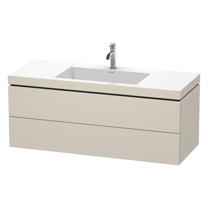 Duravit L-Cube Möbelwaschtisch c-bonded wandhängend mit 2 Auszügen und 1 Hahnloch 120 x 50 cm