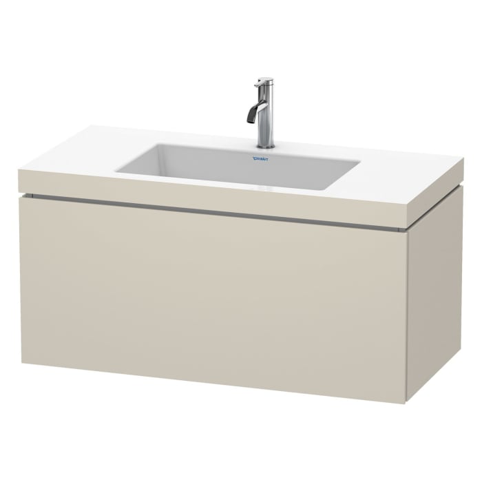 Duravit L-Cube Möbelwaschtisch c-bonded wandhängend mit 1 Auszug und 1 Hahnloch 100 x 50 cm