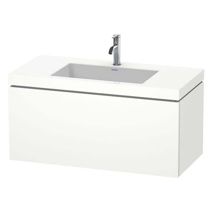 Duravit L-Cube Möbelwaschtisch c-bonded wandhängend mit 1 Auszug und 1 Hahnloch 100 x 50 cm