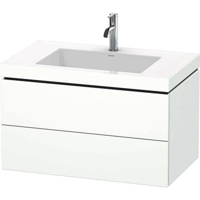 Duravit L-Cube Möbelwaschtisch c-bonded wandhängend mit 2 Auszügen und 1 Hahnloch 80 x 50 cm