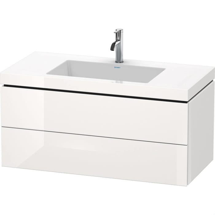 Duravit L-Cube Möbelwaschtisch c-bonded wandhängend mit 2 Auszügen und 1 Hahnloch 100 x 50 cm