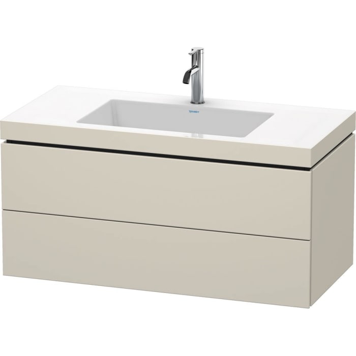 Duravit L-Cube Möbelwaschtisch c-bonded wandhängend mit 2 Auszügen und 1 Hahnloch 100 x 50 cm