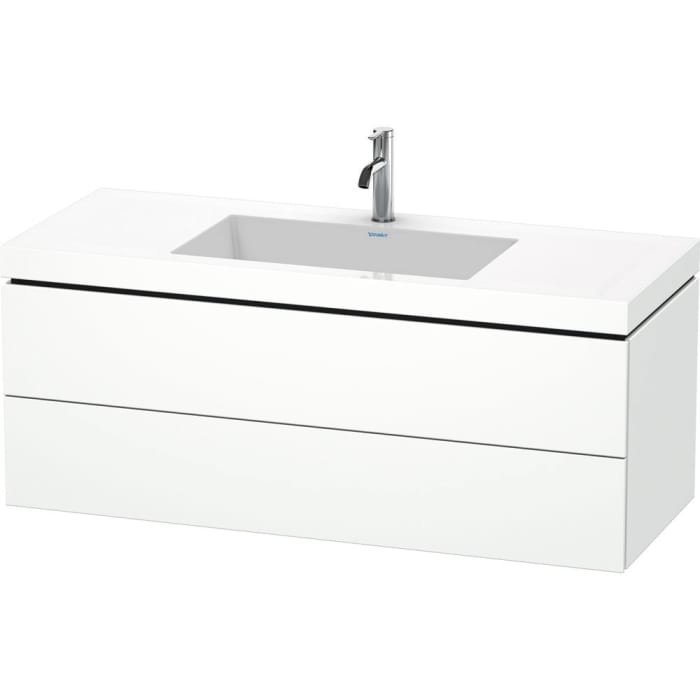 Duravit L-Cube Möbelwaschtisch c-bonded wandhängend mit 2 Auszügen und 1 Hahnloch 120 x 50 cm