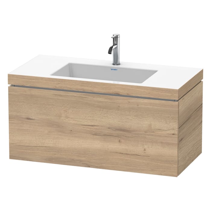 Duravit L-Cube Möbelwaschtisch c-bonded wandhängend mit 1 Auszug und 1 Hahnloch 100 x 50 cm