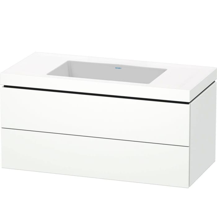 Duravit L-Cube Möbelwaschtisch c-bonded wandhängend mit 2 Auszügen, ohne Hahnloch 100 x 50 cm