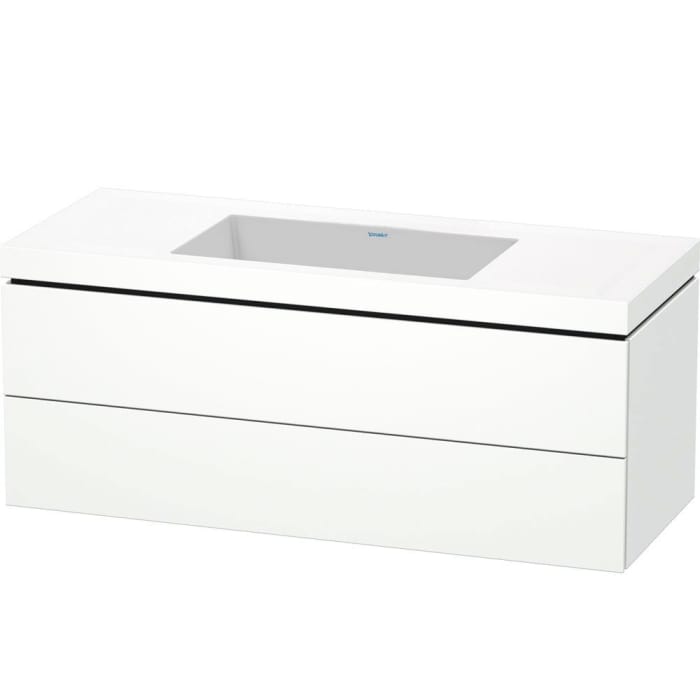 Duravit L-Cube Möbelwaschtisch c-bonded wandhängend mit 2 Auszügen, ohne Hahnloch 120 x 50 cm