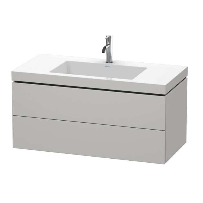 Duravit L-Cube Möbelwaschtisch c-bonded wandhängend mit 2 Auszügen und 1 Hahnloch 100 x 50 cm