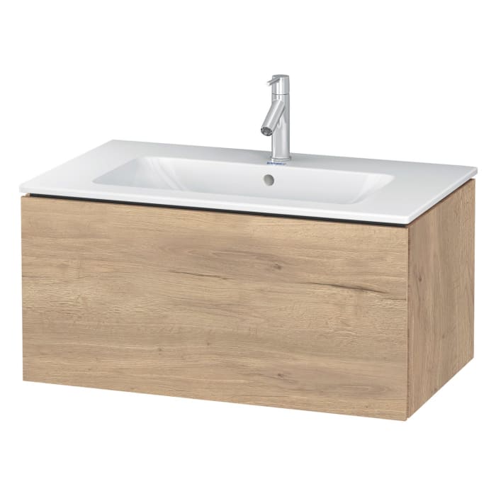Duravit L-Cube Waschtischunterbau wandhängend mit 1 Auszug, 82 x 48,1 cm, Becken mittig