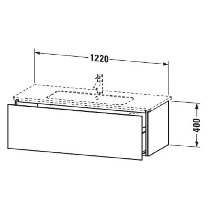 Duravit L-Cube Waschtischunterbau wandhängend mit 1 Auszug, 122 x 48,1 cm