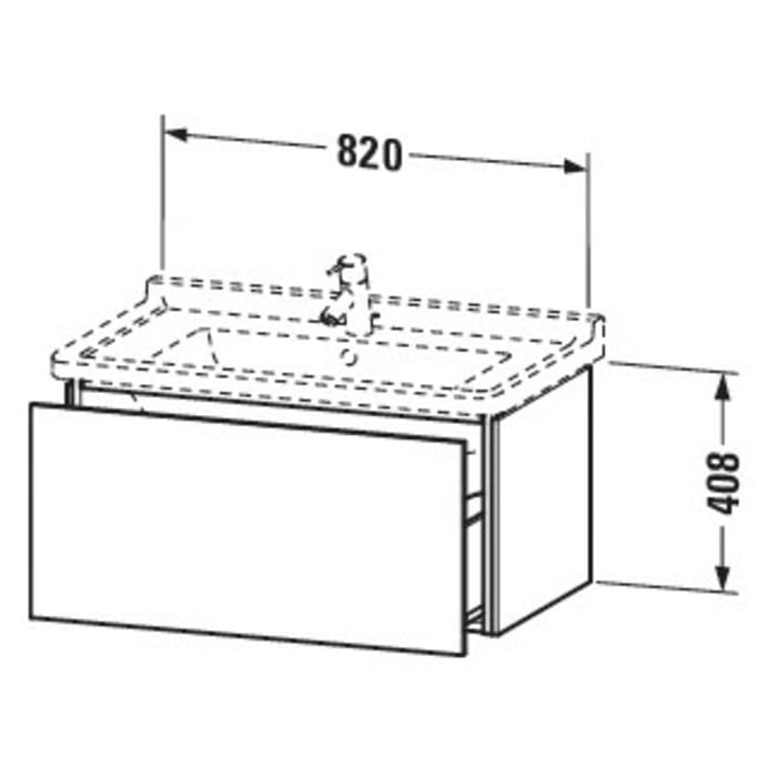 Duravit L-Cube Waschtischunterbau wandhängend mit 1 Auszug 82 x 46,9 cm