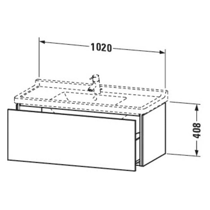 Duravit L-Cube Waschtischunterbau wandhängend mit 1 Auszug 102 x 46,9 cm