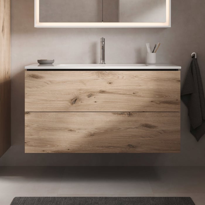 Duravit L-Cube Waschtischunterbau wandhängend mit 2 Auszügen, 102 x 48,1 cm