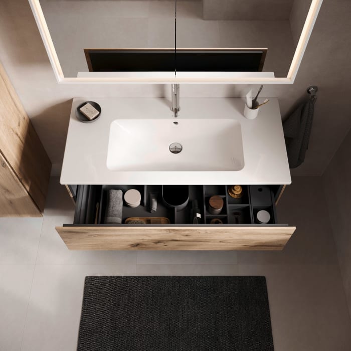 Duravit L-Cube Waschtischunterbau wandhängend mit 2 Auszügen, 102 x 48,1 cm