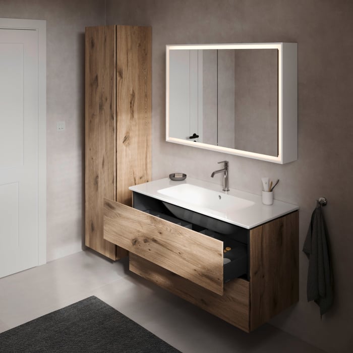 Duravit L-Cube Waschtischunterbau wandhängend mit 2 Auszügen, 102 x 48,1 cm