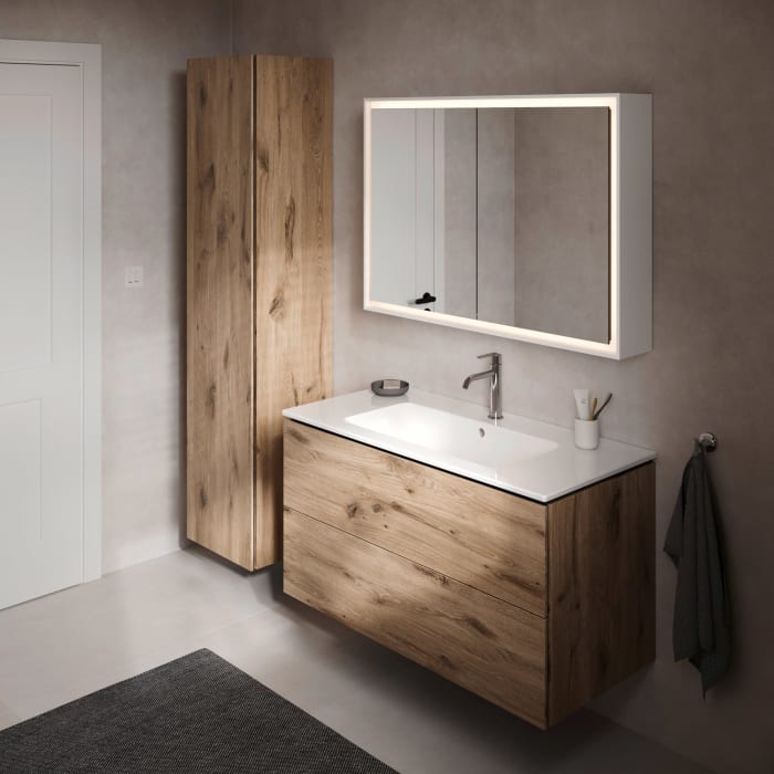 Duravit L-Cube Waschtischunterbau wandhängend mit 2 Auszügen, 102 x 48,1 cm